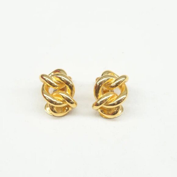 100% Authentic DIOR Gold Metal Clip-On Earrings 302-092924 - Picture 3 of 10